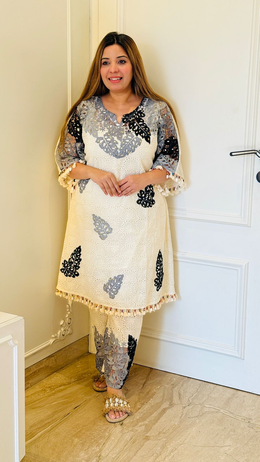 Red, Beige, Grey -Luxe Shell Co-ord Set